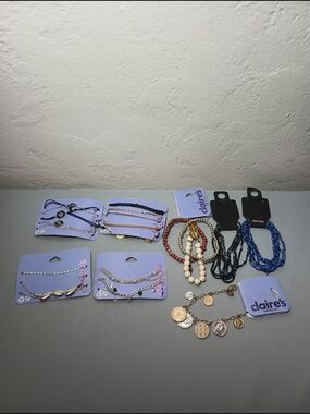 Claire's Gold & Silver Layered Charm Bracelet Set